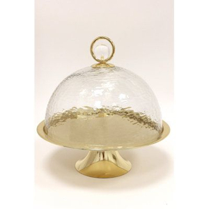 Supports à gâteaux métalliques avec cloche en verre, prix promotionnel, haute qualité, présentoir rond pour desserts, fournitures pour gâteaux d'anniversaire à domicile - Product Image 4