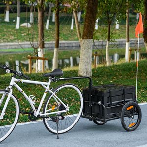 Rimorchio per Bicicletta da Donna con Fondo in Acciaio, Scatola Portaoggetti Rimovibile e Telaio Pieghevole per il Trasporto in Bicicletta - Product Image 2