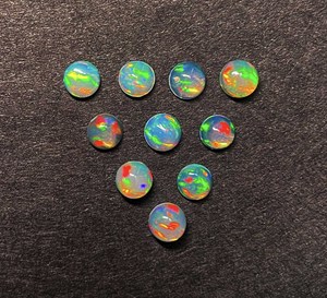 Lot de cabochons ronds en opale d'Éthiopie naturelle, pierres précieuses en vrac, 4 mm, pour la fabrication de bijoux, certifiés IGI - Product Image 4