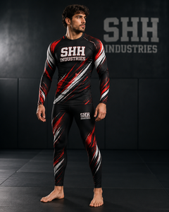 SHH Industries Custom <b>Men's</b> Long Sleeve MMA BJJ Rash Guard <b>Compression</b> <b>Shirt</b> Sublimated Grappling Training Gym Sportswear OEM - Product Image 6