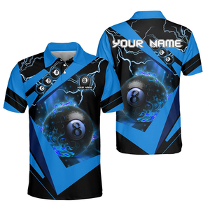 Nueva Llegada: Camiseta Polo de Billar Estampada para Hombre, Transpirable, Sublimada, de Secado Rápido, para Deportes - Product Image 3