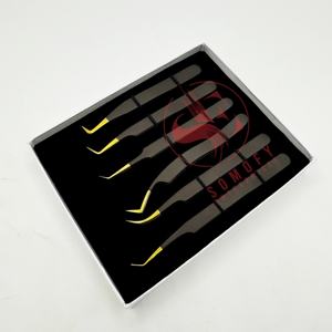 Pinzas de pestañas profesionales de acero inoxidable con logotipo personalizado, Etiqueta Privada, punta de fibra de 45/75/90 grados, producto sostenible duradero - Product Image 6