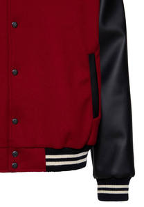 Chaqueta Formal de un Solo Botón para Hombre, Estilo Universitario, con Logotipo Bordado Personalizado, Mangas de Lana, Chaqueta Varsity de Béisbol - Product Image 3