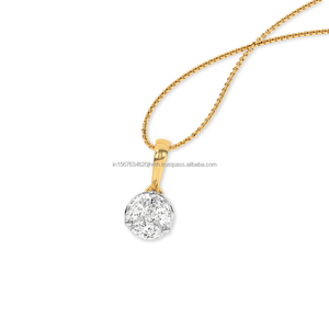 Colgante de Diamante Cultivado en Laboratorio de Forma Redonda Premium para Mujer, Oro Amarillo de 10K, 14K, 18K, Elegante Collar de Joyería Fina, Regalo de Aniversario - Product Image 4
