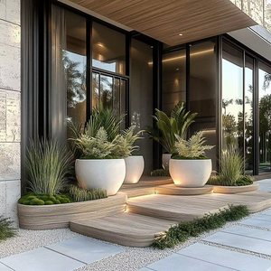 Kit de maceta Artificial rústica moderna y elegante, maceta clásica para interior y exterior, hogar, jardín, balcón, decoración de suelo - Product Image 6