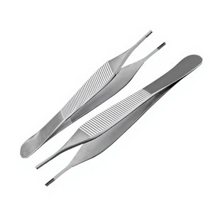 Pinces à tissus brunes 7x7 et 9x9 à dents, instrument chirurgical vétérinaire en acier inoxydable de qualité allemande pour la préhension précise des tissus - Product Image 1