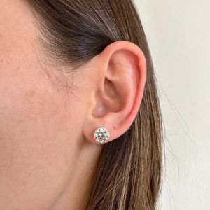Pendientes de Plata de Ley 925 con Diamantes de Moissanita de Corte Redondo, Estilo Hip Hop, Joyería de Lujo para Hombre, Pendientes VVS - Product Image 1