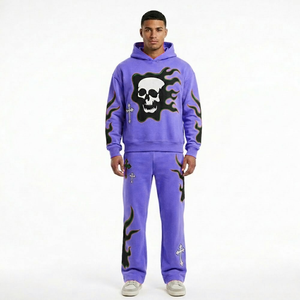 Top Trending High Quality Custom Size Winter Plus Size Hooded Regular Fit 100% Cotton Tracksuits Jogging Suits <b>Pullover</b> Solid - Product Image 1