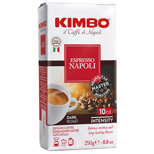 Café Molido Kimbo Espresso Napoli 250g, Auténtica Tostada Oscura con Sabor Intenso, Aroma Rico y Cuerpo Completo - Product Image 1