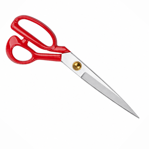 Red Tailor Scissors Stainless Steel Smooth <b>Edge</b> DIY Grade <b>Plastic</b> Handle Sewing Shears Non Foldable Cutting Tool Fabric - Product Image 2