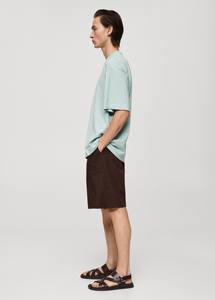 Camiseta de Manga Corta para Hombre, Corte Holgado, Color Sólido, Hombros Caídos, Suave, Transpirable, Estilo Casual, para Uso Diario - Product Image 2