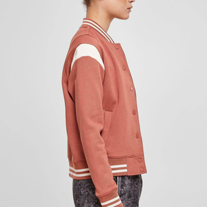 High Quality Breathable <b>Sheep</b> <b>Skin</b> Women's Winter Varsity <b>Jacket</b> with Embroidery Logo Regular Fit OEM Custom Service - Product Image 5