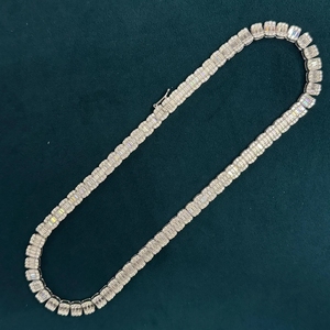 Chaîne cubaine personnalisée en moissanite plaquée or rose 14 carats avec fermoir 3D, chaîne à maillons cubains Miami - Product Image 4