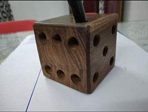 Wooden Cube Shape Pen Holder for Desk Handmade Office Pencil Holder <b>Desktop</b> Organizer Home Decor - Product Image 2