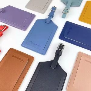Professional Full Grain Leather Baggage <b>Tags</b> Custom Branded Genuine Leather Labels for Business Travel LTG-0355 - Product Image 2