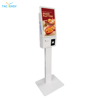 Kiosque de paiement intérieur avec imprimante, écran tactile de 21,5 pouces pour commande automatique, avec machine de paiement, code QR et NFC