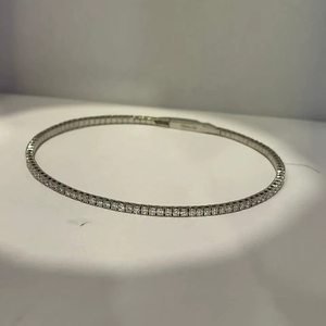 Pulsera de Cadena Tipo Tenis Flexible de Lujo en Oro Blanco de 9K con Diamantes Cultivados en Laboratorio de Corte Brillante y Acabado en Oro Blanco - Product Image 6