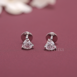 IGI Certified Lab Grown Diamond Heart Shape Stud Earrings Solid 925 Sterling Silver Solitaire Diamond Earrings - Product Image 1