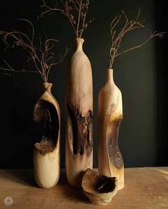 Vase à fleurs en bois naturel de marque privée pour une décoration intérieure écologique avec des détails artisanaux élégants et respectueux de l'environnement - Product Image 4