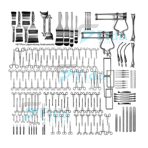 Fida 2026 Tredning - Juego de 197 Instrumentos Quirúrgicos para Laparotomía, Acero Inoxidable, Kit de Cirugía Abdominal, Certificado CE, Garantía de por Vida ENT - Product Image 1