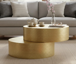 Luxury Round Metal Aluminium Coffee <b>Table</b> Handmade Modern Designer Furniture Modern Export Furniture <b>Decorative</b> Golden <b>Table</b> - Product Image 1