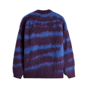 Cardigan en laine/viscose tricoté pour homme ELEGANT CORPORATION, couleur unie violet bleu, hiver, anti-boulochage, manches classiques - Product Image 4