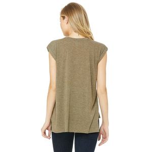 Heather Olive Bella Canvas t-shirt de muscle personnalisé pour femme, haut uni de couleur Olive - Product Image 2