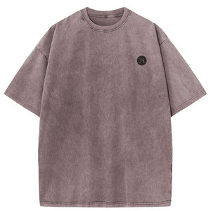 T-shirt moderne délavé pour homme, effet délavé tendance, coton doux, style décontracté et confortable. - Product Image 1