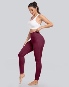 Leggings bordeaux sans couture taille haute, longueur cheville, en spandex et polyester tricoté, respirants, décontractés, pour femme, grandes tailles, pour l'été - Product Image 3