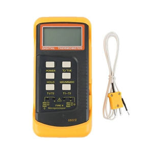เทอร์โมมิเตอร์ดิจิตอลแบบสองช่องสัญญาณ รุ่น 6802 II พร้อมเซ็นเซอร์เทอร์โมคัปเปิลชนิด K จำนวน 2 ตัว - Product Image 1
