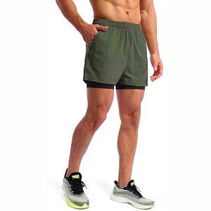 Shorts de sport pour hommes, personnalisables avec logo, taille haute, séchage rapide, respirants, grandes tailles, motif uni, pour l'entraînement, vente en gros, fitness - Product Image 4