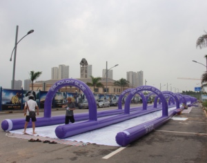 Tobogán Inflable en Oferta, Tobogán Acuático Urbano para Eventos Divertidos de Deslizamiento Acuático Comercial al Aire Libre - Product Image 1