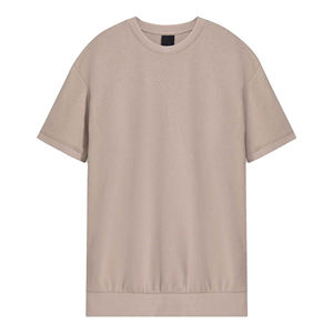 Camiseta cómoda para hombre, 100% algodón, corte regular, informal, manga corta, cuello redondo, con logotipo personalizado, colores sólidos, tejido de punto. - Product Image 1