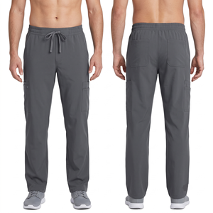 Pantalones Médicos para Hombre, 65% Poliéster, 35% Algodón, Sarga de 180 GSM, Blancos, con Bolsillos Tipo Cargo, Bordado Personalizado, Logotipo DTF - Product Image 2