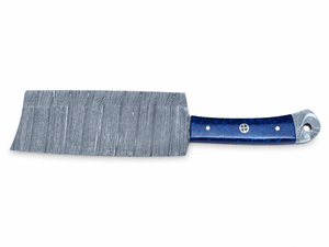 Juego de Cuchillos de Chef BurraqCustom, Hechos a Mano, de Acero de Damasco Forjado, 5 Piezas, Mango de Hueso, Cuchillos Modernos Ambidiestros, Funda de Cuero - Product Image 4