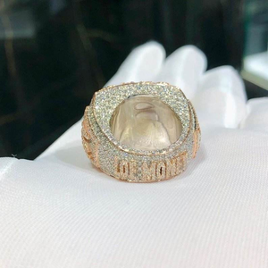 Bague de football Moissanite Iced Out, bijou de luxe Hip Hop, bague de mode pour homme - Product Image 6