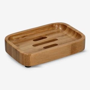 Natural Square Bamboo <b>Soap</b> Dish Holder-Portable Modern Eco-Friendly Bathroom & Hotel Use <b>Soap</b> Box for <b>Bars</b> - Product Image 4