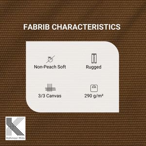 ผ้าแคนวาสผสมคอตตอน ไนลอน สแปนเด็กซ์ ทอแบบ 3/3 หนา 290 GSM สีน้ำตาล ยืดหยุ่น น้ำหนักเบา ทนทาน รับผลิตแบบ OEM ODM ขายส่งผ้าฝ้าย - Product Image 3