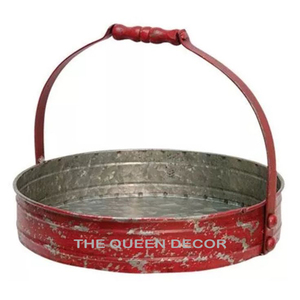 Galvanized <b>Table</b> Decor Fruit & Cake Christmas Tray Antique <b>White</b> Wash Finishing Kitchen & Metal Picnic Tools Blank Sublimation - Product Image 3