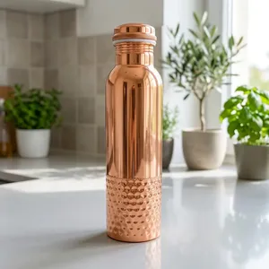 Hammered <b>Copper</b> <b>Drinking</b> <b>Bottle</b> Eco-Friendly Yoga Gym <b>Copper</b> Water <b>Bottle</b> Personalized Used For Home Restaurant School Office - Product Image 1