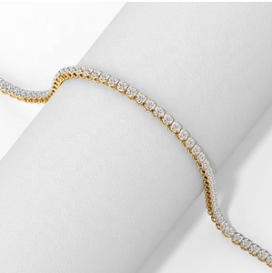 สร้อยข้อมือเทนนิสประดับเพชรทองคำแท้ 18K 14K สำหรับผู้หญิง พร้อมเพชรเลี้ยงในห้องปฏิบัติการ เหมาะสำหรับงานปาร์ตี้และเป็นของขวัญ - Product Image 2