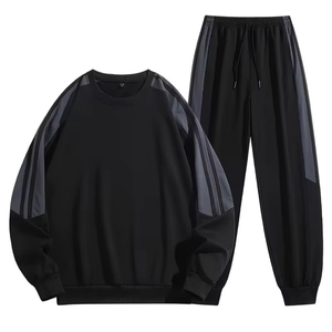 Men's Loose-Fitting Casual Sports Suits 2-Piece Set Sweatshirt & Sweatpants 100% Cotton Fleece Quick Dry Winter Sportswear - Product Image 1