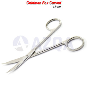 Ensemble de 3 ciseaux Goldman Fox en acier inoxydable, droits, courbes et doublement courbes, pour tissus dentaires et chirurgicaux - Product Image 3
