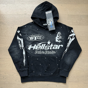 Sudadera con Capucha de Marca Americana de Moda, Estilo Vintage, Lavada, Transpirable, Ecológica, con Bolsillos, Corte Regular, para Hombre, 100% Algodón, Hell Star 1.1 - Product Image 3