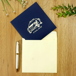 Mô hình xe cảnh sát pop-up 3D của nhà sản xuất tùy chỉnh cho thiệp chúc mừng và cửa hàng Quà Tặng OEM/ODM được làm từ giấy bền - Product Image 3