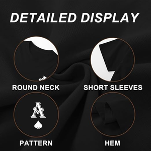 T-shirt graphique vintage surdimensionné pour homme, motif As de Pique, streetwear décontracté - Product Image 6