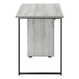 Scrivania per Computer Contemporanea da 48 Pollici per Ufficio Domestico con Cassetti Portaoggetti, Laminato Grigio e Metallo Nero - Product Image 6