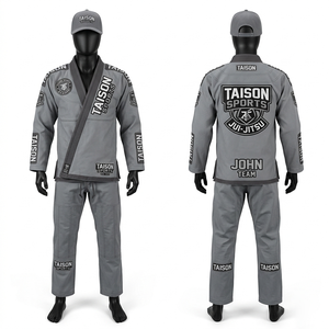 Mens BJJ Suit 450 GSM Pearl Weave Cotton Pink Reinforced Panels Embroidered Woven Patch Bjj Suit - Product Image 2