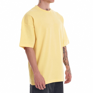 เสื้อยืดผู้ชาย 280 แกรม ผ้าฝ้าย 100% คอริบ ทรงโอเวอร์ไซส์ ไหล่ตก เสื้อยืดเปล่า สตรีทแวร์ เนื้อผ้าหนา เสื้อยืดเรียบง่ายสำหรับผู้ชาย - Product Image 4