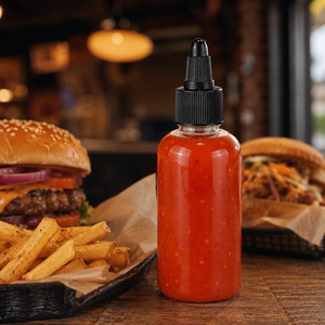 Bouteille de sauce en plastique PET transparent de 120 ml (4 oz) avec bouchon à visser noir, marque Pavico, forme cylindrique, pour condiments et aliments, vente en gros - Product Image 4